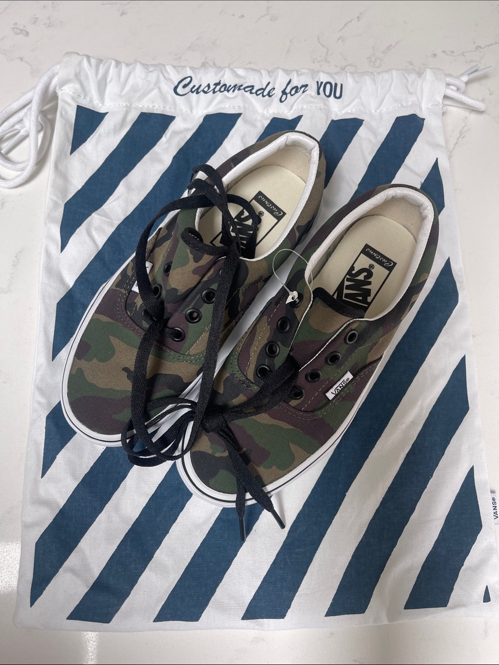 Vans Kids Camo Canvas Sneakers - Green, Brown, Black